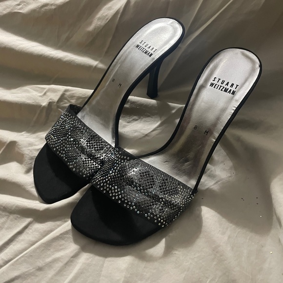 NEW Stuart Weitzman leopard print crystal studded heel sandals - Picture 4 of 4